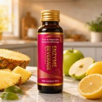 Étiquettes de bouteilles personnalisées imprimées et imperméables pour l'emballage de boissons aux enzymes de fruits et légumes