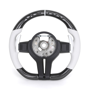 Volant sport en cuir blanc et fibre de carbone personnalisé pour <span class=keywords><strong>BMW</strong></span> M F10 F20 F21 F30 F32 F36 M3 F15 M5 F80 M4 F82 E70 E71 E90 X3 - Product Image 2