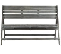 Banc de jardin pliable en bois, style antique, banc à lattes pour patio extérieur et lieux publics
