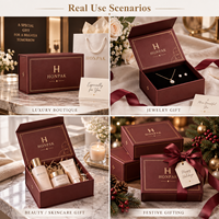 Boîte cadeau magnétique de luxe HONPAK, boîte pliante rigide personnalisée avec impression de logo, emballage cadeau haut de gamme pour bijoux et cosmétiques