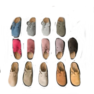 Zuecos <span class=keywords><strong>Boston</strong></span> Elegantes y a la Moda, de Piel de Vaca y Gamuza, con Suela Suave, Planos de Verano, Modernos y de Moda, con Cierre Deslizante de EVA, Estilo <span class=keywords><strong>Birkenstock</strong></span> - Product Image 3