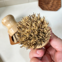 Brosse à vaisselle en bois, bambou, sisal, fibre de coco, à manche court, pour le nettoyage de la cuisine, brosse à vaisselle en bambou, éponge à récurer les casseroles domestiques