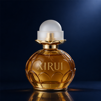 Flacon de parfum vide en verre ambré gaufré de luxe, avec logo personnalisé, contenant en verre pour parfum