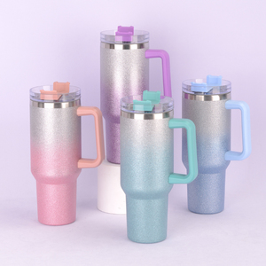 Vaso GC de 40oz con asa tazas taza personalizada Verre a <span class=keywords><strong>Eau</strong></span> taza aislada de doble pared de acero inoxidable con tapa sublimación - Product Image 3