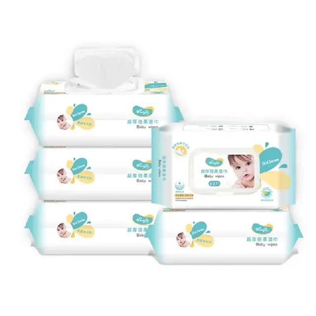 Lingettes humides pour bébé personnalisées tissu non tissé Spunlace eau pour bébé soins de la peau nature lingettes pour bébé bio OEM