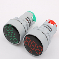 Indicateur de voltmètre numérique pour mesurer la puissance Led, panneau rond, affichage lumineux, 6-100V
