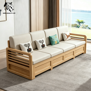 chinese factory good price customizable large stock ready to ship new design fabric sofa living room furniture wood storage sofa - Product Image 1