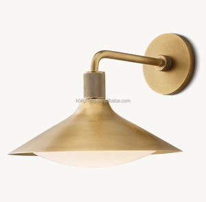 Lampada da parete moderna scandinava in ottone massiccio Design americano Loft retrò casa Villa nera da esterno impermeabile in vetro - Product Image 4