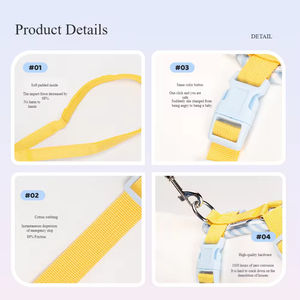 Nouvelle laisse pour chien de style coréen avec blocs de couleur, dotée de sangles respirantes et légères pour la poitrine et le dos, idéale pour les promenades en extérieur. - Product Image 4