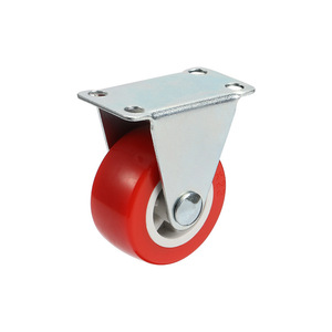 Furniture Caster 1.5 Inch Red Pvc Fixed Plate Mount Plain Bearing Minimalist Design Durable - Product Image 4