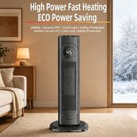 Calentador de Torre PTC de 2000W con Control Remoto, Calentador Eléctrico de Espacio, Material ABS Ignífugo para Uso en Interiores del Hogar