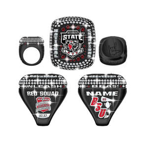 BAGUE DE CHAMPIONNAT PERSONNALISÉE pour HOMMES Bague universelle en alliage de basket-ball pour jeux de balle Bijoux de sport avec logo Anneaux de pierres précieuses - Product Image 2