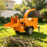 Broyeur de bois à chenilles diesel de qualité industrielle pour le traitement des déchets de branches d'arbres
