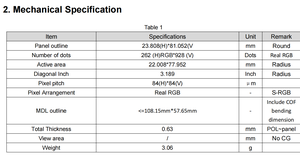 Panel tampilan amoled bar 3.19 inci 3.2 inci CTP ONCEL Panel sentuh 262x928 Interface antarmuka MIPI warna penuh layar oled Am - Product Image 2