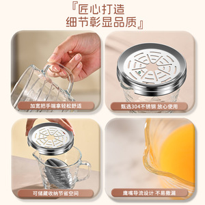 Thickened Glass Juicer 350ml Manual Stainless Steel Citrus Juicer For Fresh Orange Juice Squeezing Tool - Product Image 4