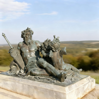 Sculptures en bronze 3D personnalisées en usine, représentant la célèbre figure mythologique grecque Zeus, décorations extérieures, musique féerique, Feng Shui moderne