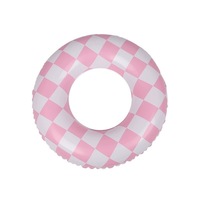 Heißer Verkauf: Kinder-Schwimmring mit Karomuster und Cartoon-Motiv, umweltfreundliches PVC, faltbar, 80 cm, für Strand und Pool, Sommer, Outdoor