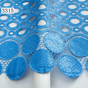 3315 pur blanc africain <span class=keywords><strong>Guipure</strong></span> cordon dentelle tissu doux luxe nigéria cordon dentelle tissu avec paillettes pour femmes robes élégantes - Product Image 4
