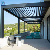 Gazebo électrique d'extérieur en aluminium étanche avec capteur et lumières LED