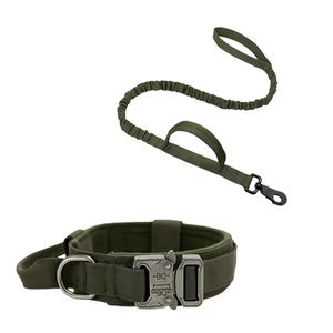 Hoge Kwaliteit Gewogen Bruin Zwart Groen Jacht Training Tactische Hondentrainingshalsband En Met Riem Duitsland - Product Image 2