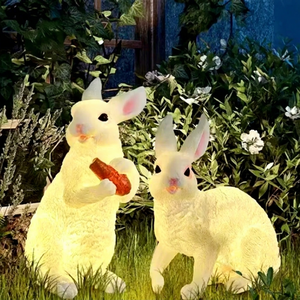 Lumière LED 3D en forme de lapin personnalisée, IP65, pour extérieur, corps en résine transparente et fibre de verre, pour décorations de jardin, pelouse, parc, pour le Ramadan - Product Image 1