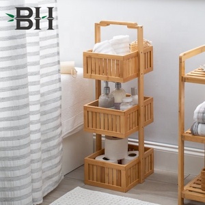 Estante <span class=keywords><strong>de</strong></span> 3 niveles <span class=keywords><strong>de</strong></span> <span class=keywords><strong>pie</strong></span> para baño, estante <span class=keywords><strong>de</strong></span> almacenamiento <span class=keywords><strong>de</strong></span> bambú para decoración <span class=keywords><strong>de</strong></span> habitación, organizador decorativo, contenedores para Toalla <span class=keywords><strong>de</strong></span> baño - Product Image 1