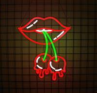 Supermarché Fruit Store Rectangle Peinture Murale Creative LED Néon Lumière UV Coupe Acrylique Durable Art Décor De Noël