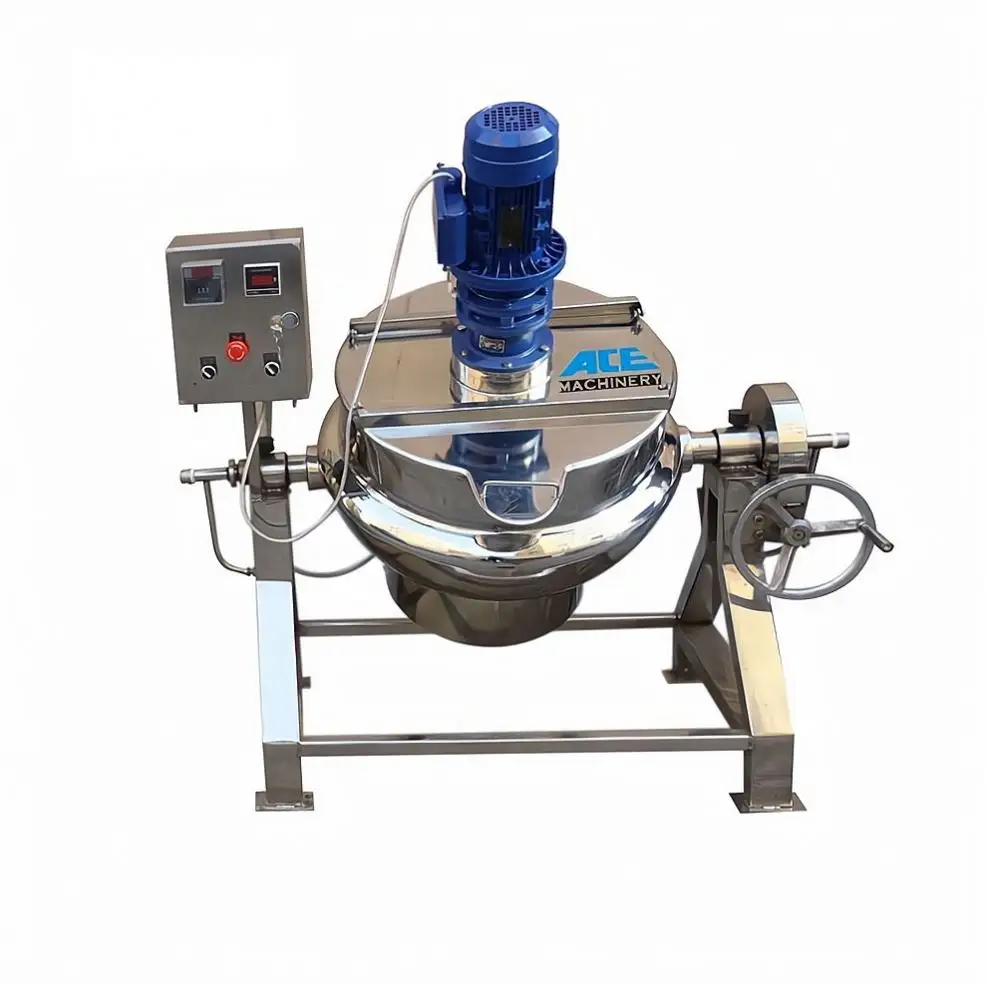 Đa 100-500l Mixer Cháo titling Ấm đun nước máy thép không gỉ công nghiệp nấu ăn đun nhỏ lửa nồi với khuấy