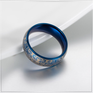 Anillo de acero de titanio con diseño de Taotie de la mitología china, estilo retro único, ciervo y búho, joyería moderna para hombre. - Product Image 4