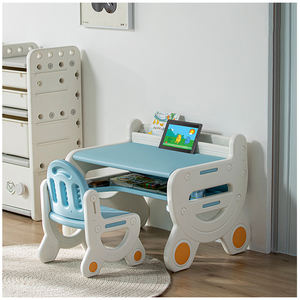Mobilier Enfant Moderne Éducatif : Table et Chaise Enfant avec Planche à Dessin Intégrée, Hauteur Réglable, en Plastique - Product Image 1