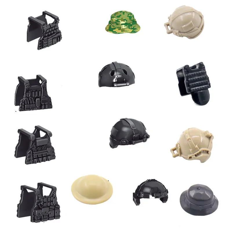 ww2 Military figure accessories vest helmet belt children's toys bricks building block Toys