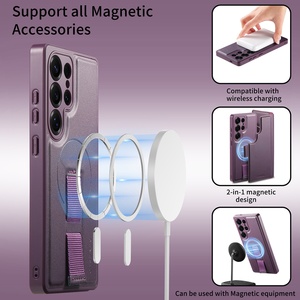 Étui de téléphone magnétique détachable avec porte-cartes en cuir et support pour Samsung <span class=keywords><strong>Galaxy</strong></span> S26 Ultra S25 Edge S24 - Product Image 4