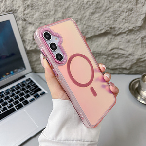 เคสโทรศัพท์แม่เหล็กเลเซอร์ไล่สีรุ้งสำหรับ Samsung 26 ultra S25 S24 FE A Series  แบบนีออนไล่เฉดสี  ขอบกันกระแทก  ฝาหลังแบบ IMD  ผิวสัมผัสแบบฟรอสติ้ง - Product Image 6