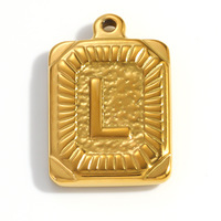 SUMMLY Vente en gros de breloques en acier inoxydable plaqué or 18 carats avec initiales de A à Z, imperméables, personnalisables, pendentifs DIY, bijoux tendance