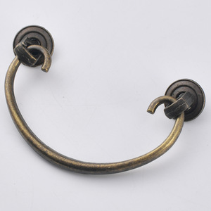 Antique Style Zinc Alloy Semi Circular Drawer Handle Bronze 68mm Hole Spacing Traditional Design Durable Furniture Hardware - Product Image 4