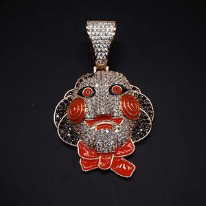 Collar de Cadena Gruesa Estilo Hip Hop con Piedras Brillantes, Diseño 6ix9ine, Clown 69, Tekashi69, <span class=keywords><strong>Saw</strong></span> Billy - Product Image 5