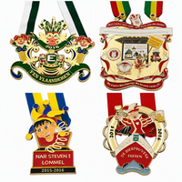Maßgefertigte Karnevals-Metallmedaille, Emailliert, Vergoldet, Verzierte Narren-Medaille, Festival Deutschland Belgien Gedenkveranstaltung Auszeichnung 3D Zinklegierung