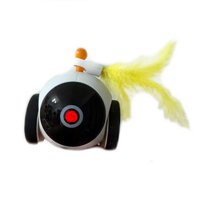 Palla giocattolo per gatti a LED interattiva per telefono App per telefoni per interni rilassare gli animali domestici che corrono auto con piume - Product Image 1