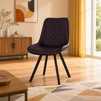 Chaises de salle à manger au design unique, revêtement en cuir italien, structure métallique, imperméables et durables