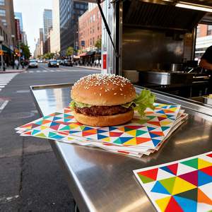 Papier à hamburger, papier ciré, papier à sandwich, papier de cuisson, papier pour poulet, papier de cuisine, qualité alimentaire, résistant à la graisse, logo personnalisé - Product Image 3