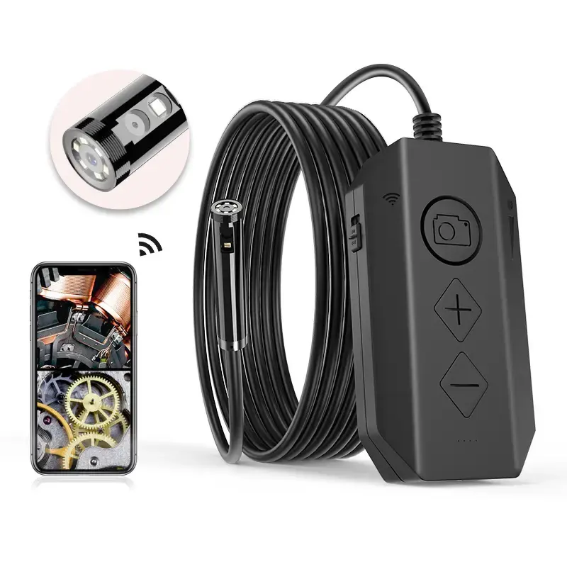 Caméra serpent sans fil 1080P WiFi Caméra d'inspection Endoscope HD 1M Câble rigide Endoscope pour Huawei et iPhone