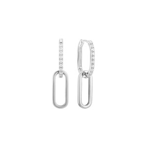 Pendientes de circonia de corte redondo minimalistas de plata de ley S925, versión de cobre personalizable, con llavero de plata y oro de 14k para mujer - Product Image 1