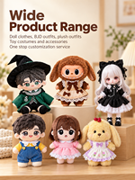 Vêtements de poupée personnalisés OEM ODM, tenues pour jouets en peluche, vêtements pour poupées BJD, costumes pour animaux en peluche, fabricant en gros