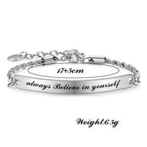 Pulsera de Acero Inoxidable y Titanio DZ1001 con Letra Geométrica, Joyería Unisex para Uso Diario - Product Image 3