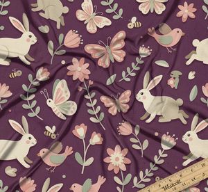 Tissu d'ameublement de haute qualité imprimé lapin et fleurs, vendu au mètre, tissu décoratif pour meubles de jardin à motif lapin, pour ameublement - Product Image 6