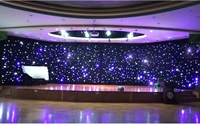 Rideau lumineux LED en coton de haute qualité, effet cyclorama étoilé, avec contrôle, pour décoration de bar, boîte de nuit, mariage, fête, bleu