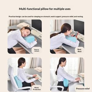 Almohada de Viaje de Seda Fría Multifuncional Portátil con Espuma Viscoelástica para Oficina, Siesta y Protección Cervical - Product Image 2