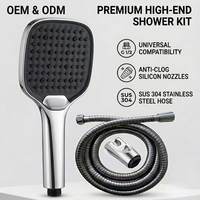 Ensemble de douche à main ABS 3 fonctions pour projets hôteliers avec tuyau en acier inoxydable de 1,5 m G1/2 Fabricant OEM ODM
