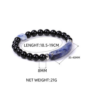 Bracelet perlé unisexe tendance 8MM, best-seller, en œil <span class=keywords><strong>de</strong></span> <span class=keywords><strong>tigre</strong></span>, obsidienne, quartz rose, aventurine verte, cristal <span class=keywords><strong>de</strong></span> pont, idéal pour un cadeau - Product Image 2