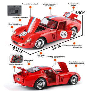 Coche de Juguete de Metal a Escala 1:24, Modelo de Aleación, rafa 250GTO, Puertas Abatibles, Coleccionable, Decorativo, para Exhibición - Product Image 3